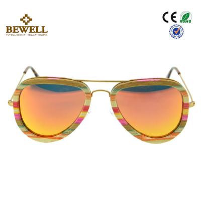 China Popular Metal Frame Wooden Polarized Sunglasses , Natural Pilot Custom Wood Sunglasses for sale