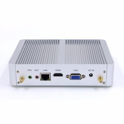 China Intel celeron 2955U 300M Mini Fanless+Aluminum Alloy Metal Case Cheapest Fanless PC Mini Desktop Computer 300M WIFI Low Consumption Low Cost For Office Use for sale