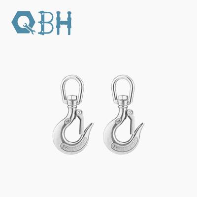 China 304 Stainless Steel Swivel Type Eye Slip Cargo Lifting Hook With Safety Latch zu verkaufen