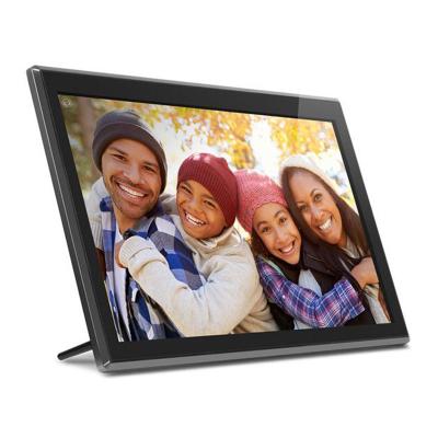 China Superlieur 13.3 Inch 32GB WiFi Digital Picture Frame Wood Frame HD IPS Touch Screen Smart Picture Frame Large With Remote Control for sale