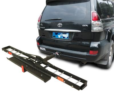 China Hot Sale 500lbs Hitch Mount Motorcycle Carrier Black Steel Folding Rack for sale