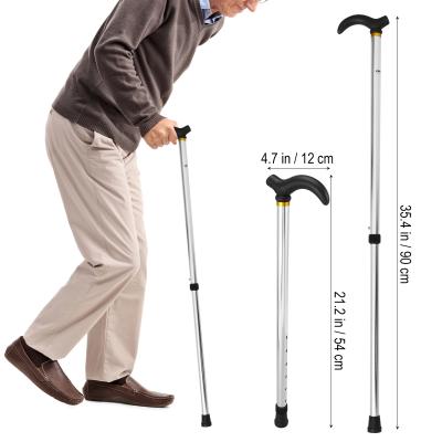 China Aluminum Alloy Elderly Walking Stick Grip Rubber Waist Adjustable Stable Non-Slip Trekking Riser Pole for sale