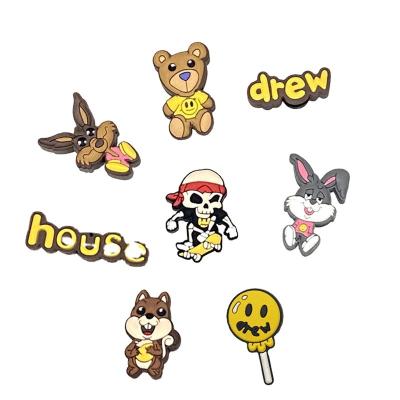 China Eco-froendly Shoe Sticker For Decoration Cute Candy Rainbow Custom Shoe Charms Kid Shoe Decorations for sale