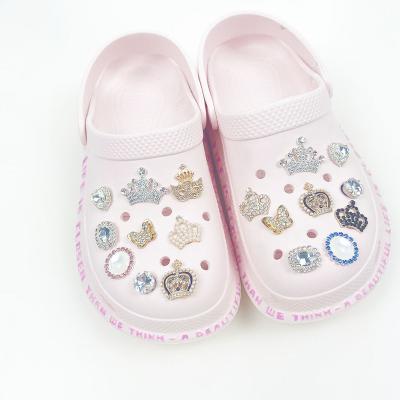 China New Eco-froendly Shoe Buckle Crown Series Decoration Shoes Accessories Ornaments Diamonds Rhinestones Material Charms for sale