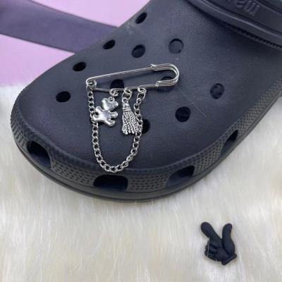 China Eco-froendly Black Sneakers Diy Shoe Buckle Lace Jewelry Decorative Accessories Personalized Retro Pin Matching Accessories for sale