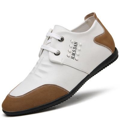 China White Men's Formal Shoes Waterproof Wholesale Soft Leather Flat Lace-up Elegant Shoes Match Casual Shoes For Male for sale