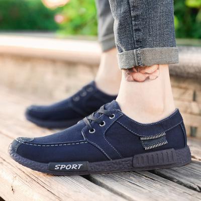 China Durable spring summer men's shoes lace up men's denim summer flat casual shoes soft male casual shoes for sale