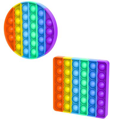 China Wholesale 2022 New Delivery Rainbow Vibrant Person Quick Push Bubble Sensory Anti-stress Toy Anti-stress Silicon Toy Soft Wholesale for sale