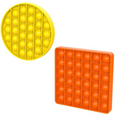 China Wholesale Viable Push Bubble Bubble Fast Delivery USA Warehouse Silicone Busy Sensory Toys For Stress Reliever Kids Adult Yellow Orange for sale