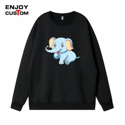 China Cheap Youth Active Crewneck Sweatshirts Oversized Cropped Print Elephant Drop Shoulder Anti-wrinkle Sweatshirt Sweatshirt for sale