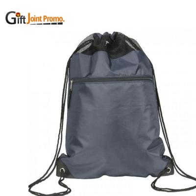 China Promotional Reusable Shopping Bag Zipper Pouch Drawstring Backpack With LOGO for sale