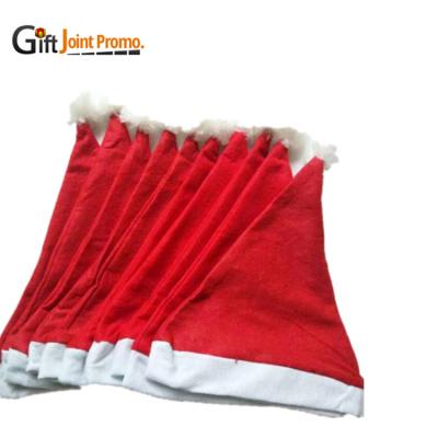 China Holiday Decoration Christmas Decorated Felt Santa Claus Hat Red Color Christmas Hat Felt Christmas Hat for sale