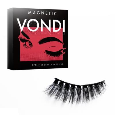 China Long Fashion 2021Natural Boutique 3 Pairs Korean Private Label False Mink 8D Magnetic Eyelashes for sale