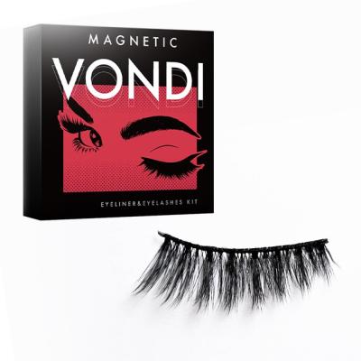 China Long Natural 3D 8D Korean 3 Pairs Private Label Magnetic Real Mink Eyelashes Magnetic Sellers Private Label Eyelashes for sale