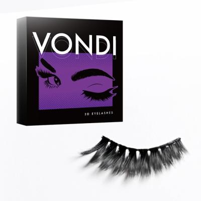 China Long Natural VONDI Curving Natural Soft 3 Pairs of 3D Mink False Eyelashes for sale