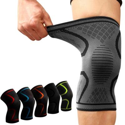 China Adult Fitness Knee Support Braces Sport Knee Compression Cycling Elastic Nylon Sleeve For Basketball Volleyball for sale