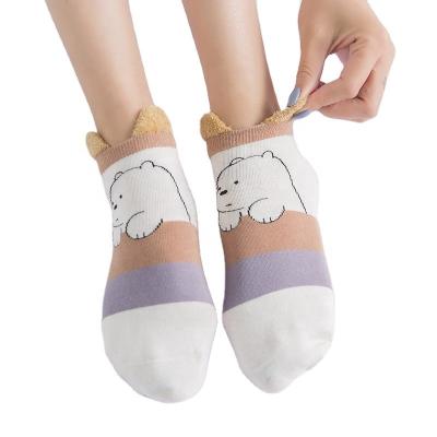 China Novelty Women's Cute Funny Socks Ear Cartoon Stereo Animal QUICK DRY No Show Low Cut Socks for sale