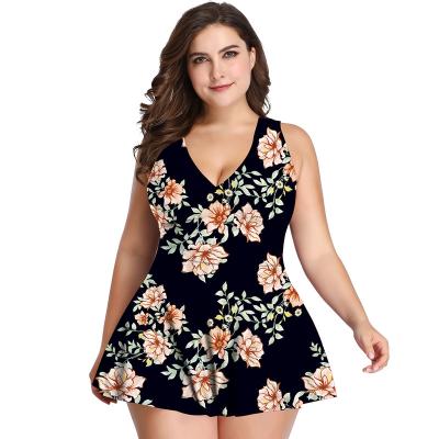 China Breathable Women Swimsuit Swimdress 4xl Superb Dress Swimwear Print Flamingo Top Plus Size Swimwear 3xl for sale