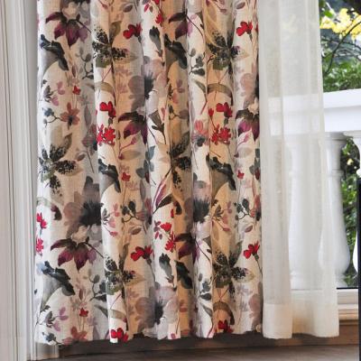 China Wholesale Blackout Blackout American Pastoral Style Window Curtain Factory Price Floral Printed Curtain For Living Room for sale