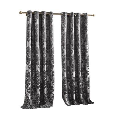 China Blackout Printed American Modern Minimalist 100% Polyester Jacquard Curtain Fabric Style Shading Curtain Fabric for sale