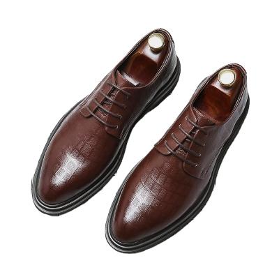 China 2021 fashion trend British groom wedding casual shoes men's formal men's black interior business leather shoes increase for sale