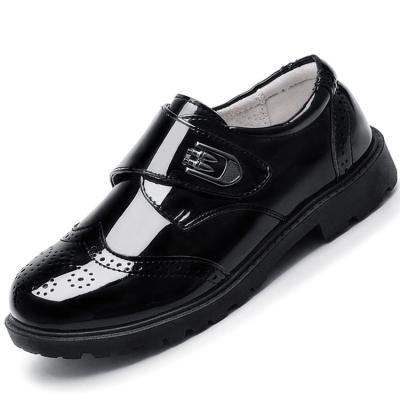 China Cheap Hot Selling Anti-slippery Boy Black Kids School Shoes for sale