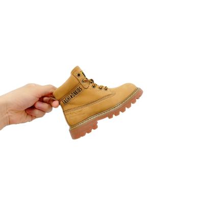 China Other Children's Cowhide English Martin Boots 2021 Autumn And Winter New Boys And Girls Fashion Letter Side Zipper Casual Boots for sale