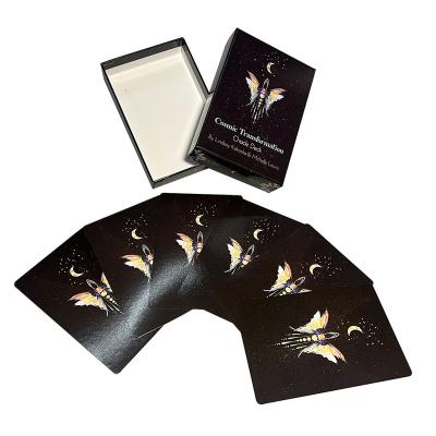 China High Quality Custom Paper Silver Edges With Not Easy Bend Hardboard Oracle Cards With Book Instruction Tarot Cards Printing for sale