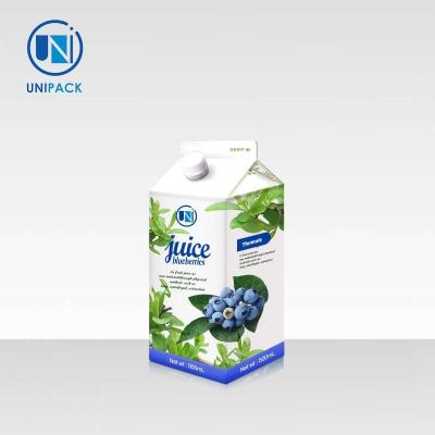 China Disposable High Safety Fruit Juice Gable Top Milk Carton for sale