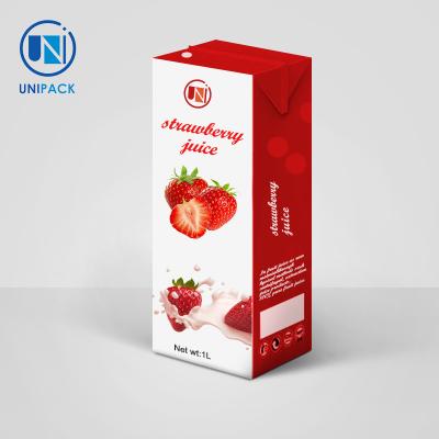 China Aseptic  Printed Customized Strawberry Juice Box heat resistant for sale