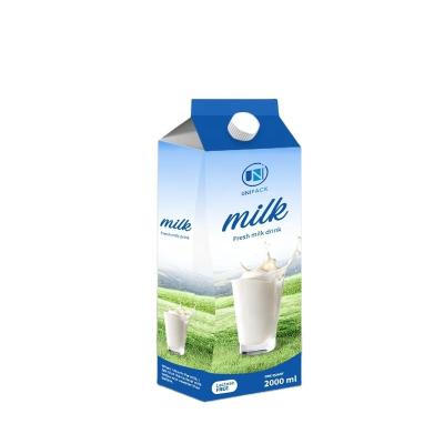 China custom aseptic carton pack yogurt milk mango juice gable top carton packaging zu verkaufen