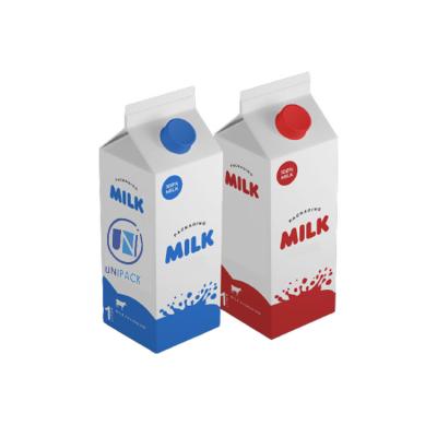 China unipack custom high quality milk juice coffee drink filling special aseptic composite gable top pack carton box packagin for sale