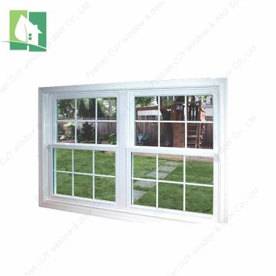 China Hot Impact Foshan Sale Double Hung Window Slider PVC Vertical Sliding Hurricane Sash Windows Swing for sale