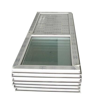 China Swing Hot Design UPVC CE Design UPVC Hurricane Glass Impact Frosted Glass Door With Grille for sale