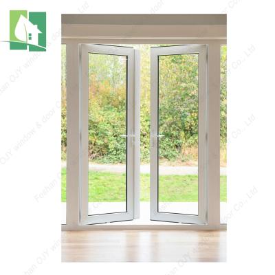 China Residential Swing Style PVC Front Double Entry Exterior Casement French Door Glass For Homes for sale