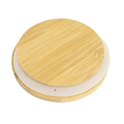 China Regelmäßige Bambusglas-Deckel Mund-Mason Jars 70mm mit Straw Hole Reusable Jar Lids zu verkaufen