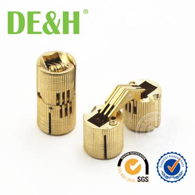 China Durable 10mm Cylindrical Brass Barrel Invisible Furniture Hinge Concealed Hinge 180 Opening Angle for sale