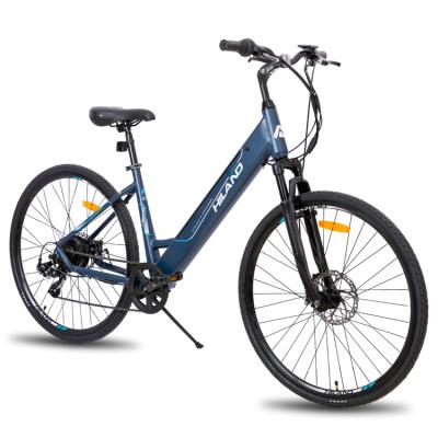 China 700C Aluminum Alloy HILAND Powerful Electric Hybrid Bike 7 Speed ​​Hybrid Electric Bicycle Ebike for sale