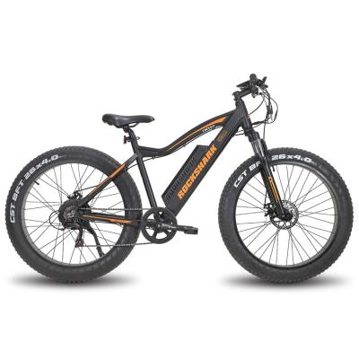 China Aluminum Alloy ROCKSHARK Fat Tire Electric Bike 500W 48V eBike 7 Speed ​​Powerful High Quality Fat Tire for sale