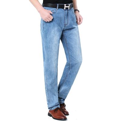 China Sustainable men's middle-aged jeans spring and summer new high waist thin section stretch wash denim pants business men casual trousers for sale