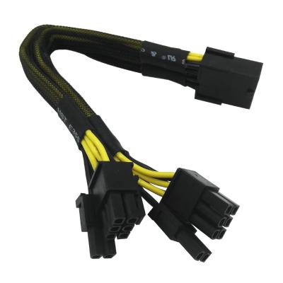 China Automotive GPU VGA PCIe 8 Pin Female to Dual 8 Pin 2X (6+2) Male PCI Express Power Adapter Extension Cable for sale