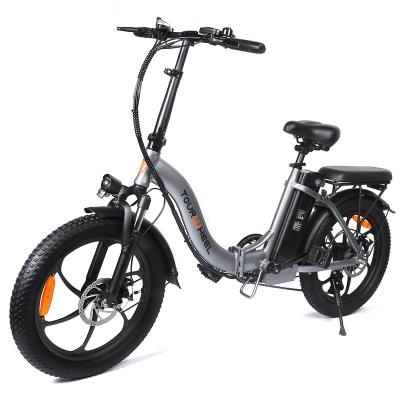 China Tourwheel folding electric bike integrated rear rack city ebike heavy load capacity folding electric bike for sale