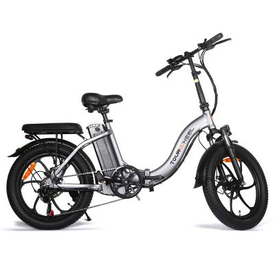 China Cheap Folding Electric Bike Tourwheel Price 20 Inch 350w 500w 750w 36v 48v 10ah 15ah 20ah Shimano 7 Speed ​​E Bike Fat Tire Electric Bike for sale