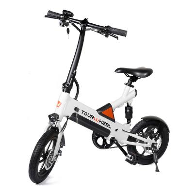 China City Folding Ebike Tourwheel 40Km Electric Power Assisted Bike 14Inch Integrated Wheel Motor Electric City Bike for sale