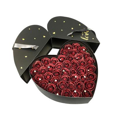 China 100% Heart Shape Certified Recyclable High Quality Customizable Box With Bow And Tissue Luxury Classic Packaging Box For Valentine's Day for sale