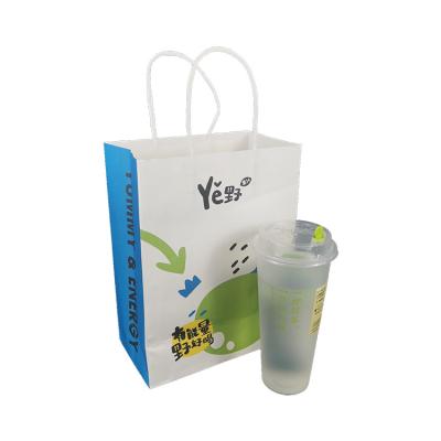 China China Recyclable Factory Wholesale Bubble Tea Packaging Custom Paper Shopping Bags With Your Own Logo for sale