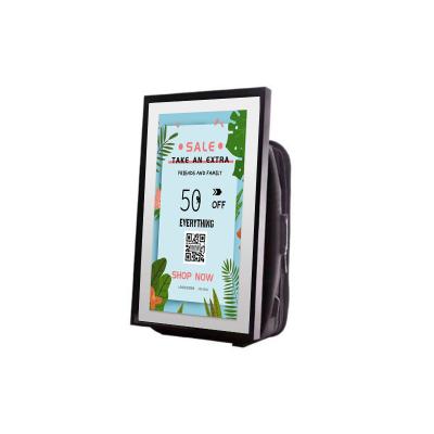 China Advertising Player 21.5 Inch Digital LCD Signage Display Advertising Billboard Human Walking Backpack Lightbox For Outdoor for sale