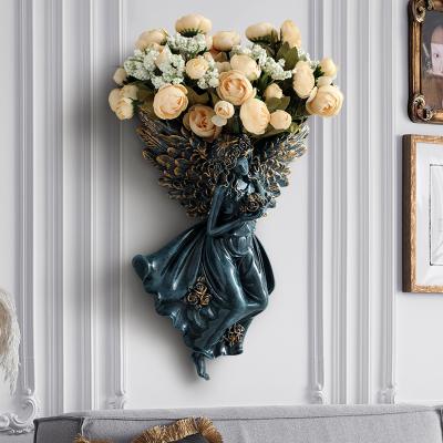 China Home Flower Vase Creative Wedding European Art Vase Resin Flower Pot Wall Art Vintage Decoration Angel Living Room Angel for sale