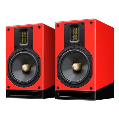 China Accusound M6 High-Performance 2-Way Passive Hi-Fi Stereo High-Fidelity Bookshelf Home Speakers |Pair, Gloss PU Finish |Red for sale