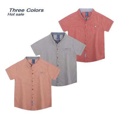 China Fashion anti-shrink summer comfort colors shirt high quality boutique turn down collar simple children's clothing shirt for sale